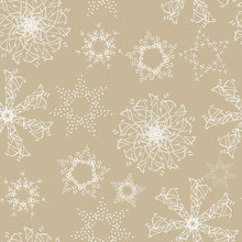 Delicate Lace Doilies Stars Vector Seamless Pattern
