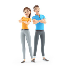3d Man And Woman With Arms Crossed