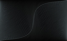 Vector Illustration Of The Gray Pattern Of Lines On Black Abstract Background. EPS10.