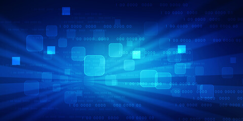 2d illustration abstract digital binary data on computer screen
