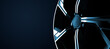 Close up of a beautiful rim on a dark blue background. 3D illustration
