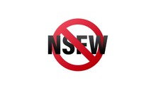 NSFW Sign. Not Safe for work, Censorship. Motion graphics 4k
