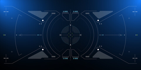 Wall Mural - hud futuristic virtual element user interface control monitoring for drone, space ship, cockpit vect