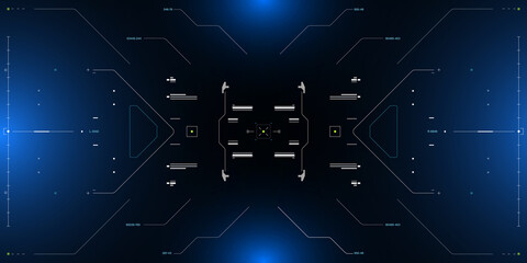 Leinwandbilder - HUD futuristic scifi concept system technology simulation concept. UI, GUI display for game, drone screen, space ship, radar vector.