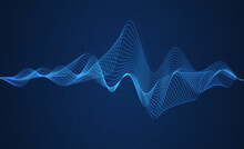 Blue Digital Equalizer Background. Sound Wave Background