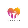 Charity icon vector with modern element concept logo design Premium Vector