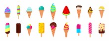 Vector Illustration Set Of Ice Cream Different Types