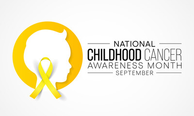 Sticker - Childhood Cancer awareness month (CCAM) is observed every year in September to recognize the children and families affected by cancers. Vector illustration