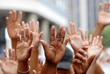 © A.Paes - Rio de Janeiro, Brazil, May 19, 2012.Faithful raise their hands during evangelical event March for Jesus, where gathered thousands of people in the center of the city of Rio de Janeiro.