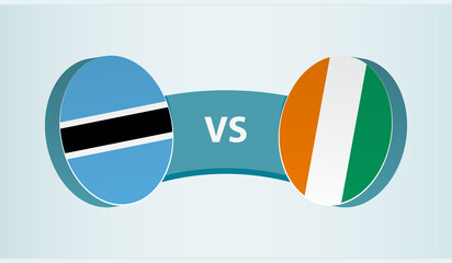 Poster - Botswana versus Ivory Coast, team sports competition concept.