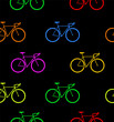 colorful bicycles seamless pattern - vector