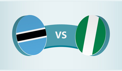 Poster - Botswana versus Nigeria, team sports competition concept.