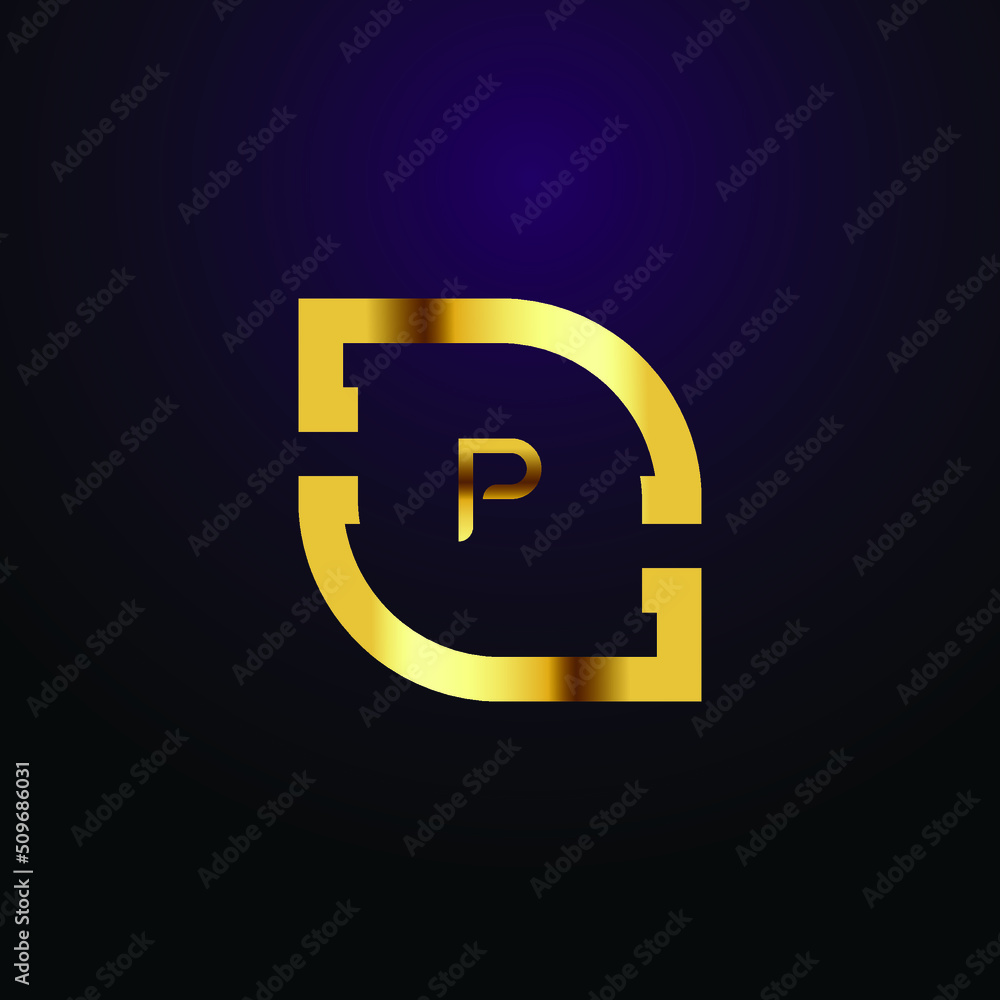 Premium luxury Vector elegant gold and font Letter P Template for ...