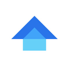 Poster - House arrow overlapping color logo