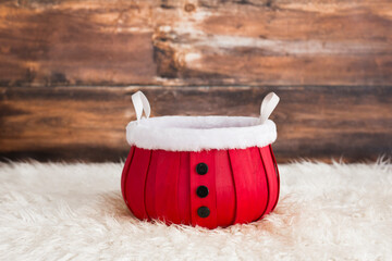 Santa Bucket Newborn Digital Background