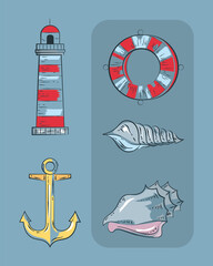 Sticker - nautical maritime icons