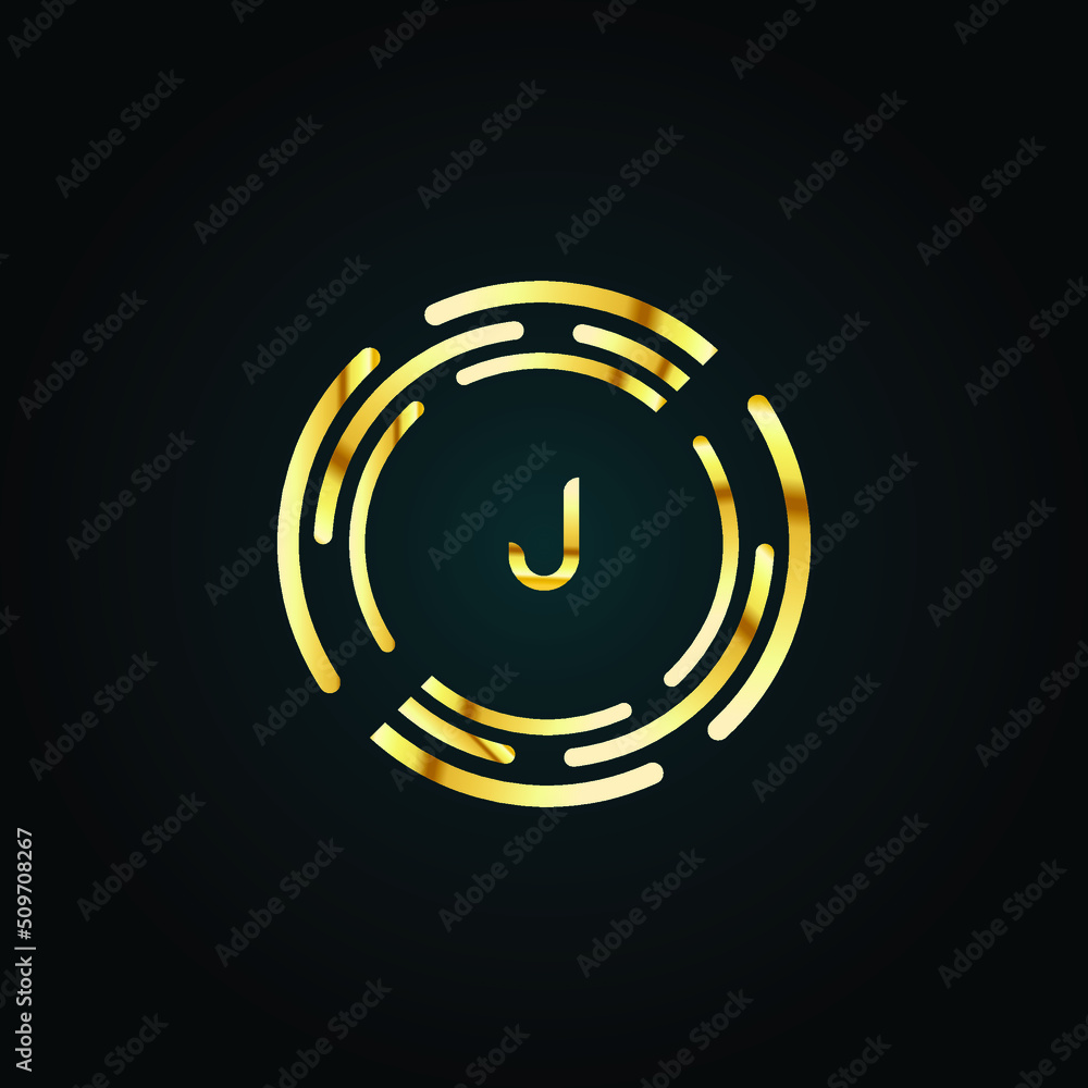 Premium luxury Vector elegant gold and font Letter J Template for ...