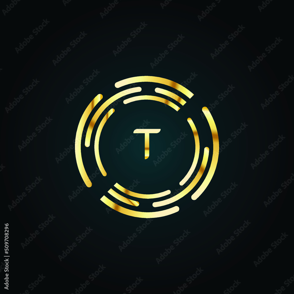 Premium luxury Vector elegant gold and font Letter T Template for ...