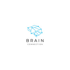 Wall Mural - Brain technology geometric logo icon design template