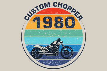 Wall Mural - custom chopper retro design landscape