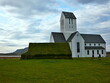 Iceland-view of church in the settlement Skálholt