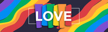 LGBTQ Pride Month Background. Rainbow Wave Shape Color Illustration