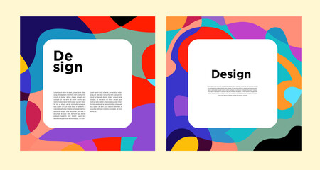 Vector colorful abstract geometric and curve for banner social media template