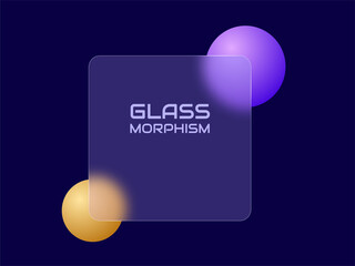 Wall Mural - Transparent frame in glass morphism style. Place for your texts. Vector illustration.