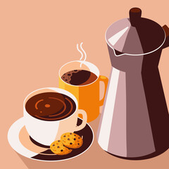 Poster - moka coffee and cookies