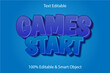 © Haidar - Games Start editable text effect 3 dimension emboss cartoon style