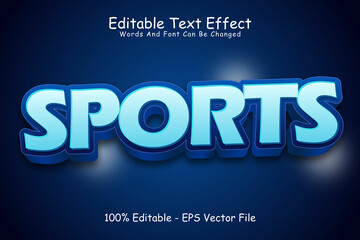 Wall Mural - Sports Editable Text Effect 3 Dimension Emboss Modern Style