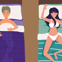 Poster - sleeping male and female