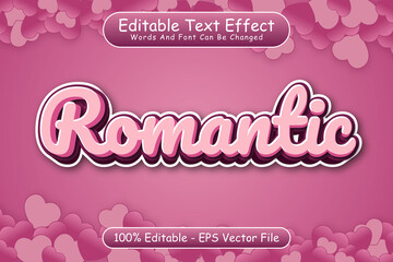 Wall Mural - Romantic Editable Text Effect 3 Dimension Emboss Modern Style