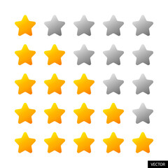 Wall Mural - one star to five stars rating icon set in flat style design for website design, app, ui, isolated on