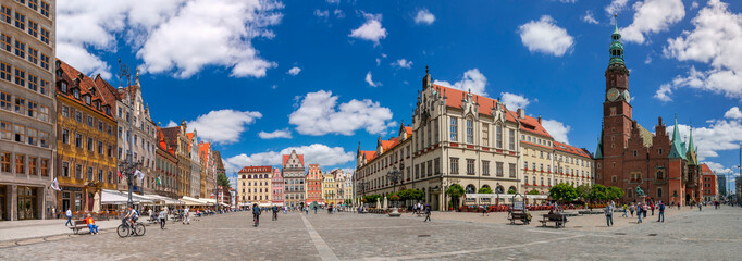 Market square in Wrocław, Lower Silesian Voivodeship, Poland