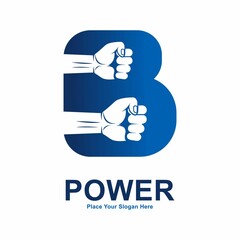 hand fist letter b vector logo design. suitable for fitness, business, initial and hand symbol
