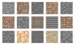 © Tartila - Pavement stones. Street cobblestone tile path, sidewalk and garden patio floor texture, outdoor concrete alley. Vector park road paving plan
