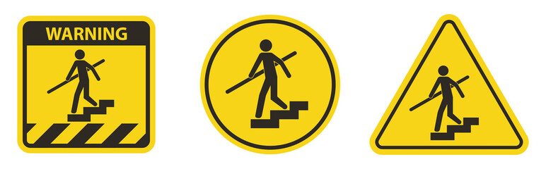 Poster - Avoid A Fall Use Handrails Sign