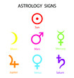 © Watthana Tirahimonch - illustration of astronomy and astrology, astrology signs, Planet Symbols, set of zodiac and astrology symbols of planets