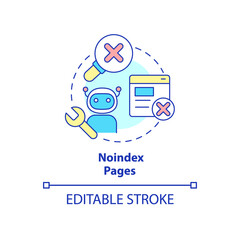 Wall Mural - noindex pages concept icon. exclude page from search results. seo principle abstract idea thin line 
