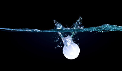 Sticker - Creative water splash on a Led bulb