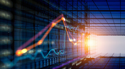 Global financial markets concept. . Mixed media