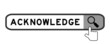 © bankrx - Search banner in word acknowledge with hand over magnifier icon on white background