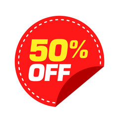 50% off discount lable vector illustration