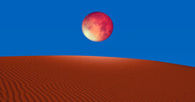 Lunar Eclipse Over The Desert "Elements Of This Image Furnished By NASA "