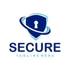 Canvas Print - secure shield technology logo design