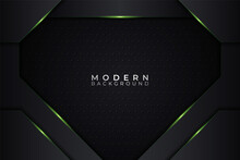 Modern Technology Background Dark Metallic With Glowing Green