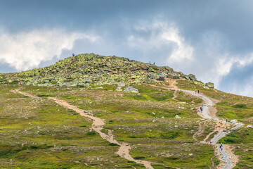 Wall Mural - nipfjallet with hiking path on the mountain
