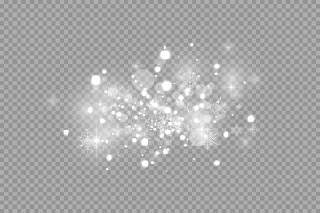 Wall Mural - glow light effect. vector illustration. christmas flash dust. white sparks and glitter and snowflake