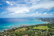 Aerial view of honolulu in Oahu, Hawaii, US